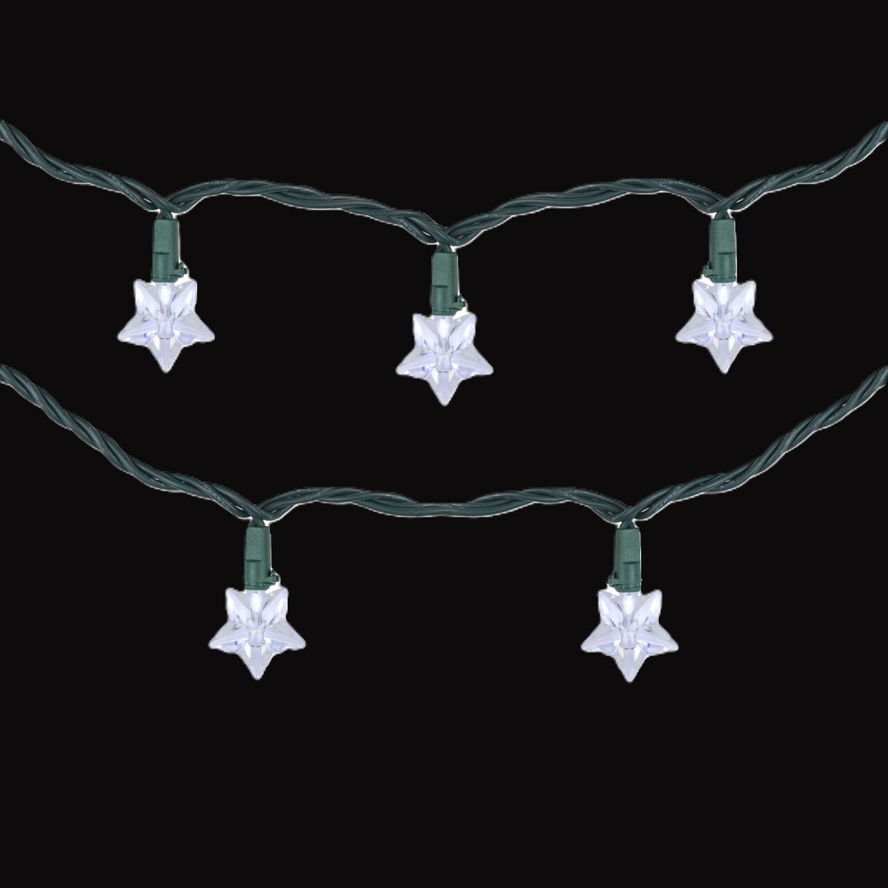 Northlight LED Star Shaped Christmas String Lights - Pure White - 4' Green Wire - 10ct